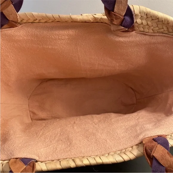 French Inspired Market Woven Bag Leather Strap Quiet Luxury - Picture 4 of 11